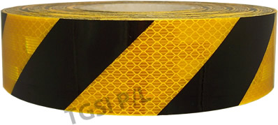 class 1 high intensity hazard black and yellow stripe reflective tape 50mm wide